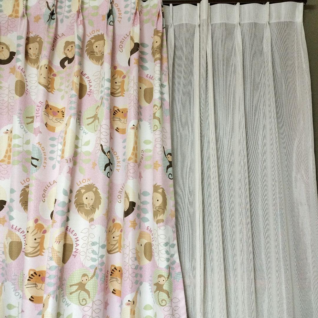 ㊴幅約110㌢×140㌢　両開き　レースドレープセット　スミノエ