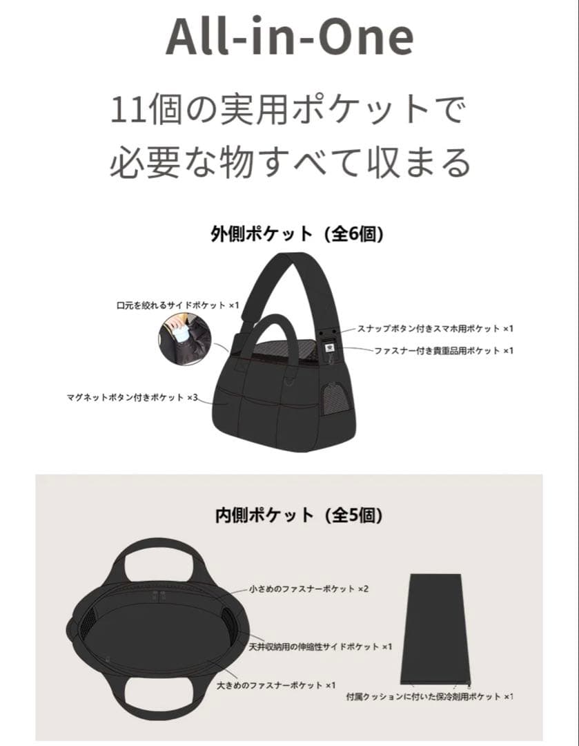 ⬛︎pawdea⬛︎ Air Nest One ペット用スリングバッグ