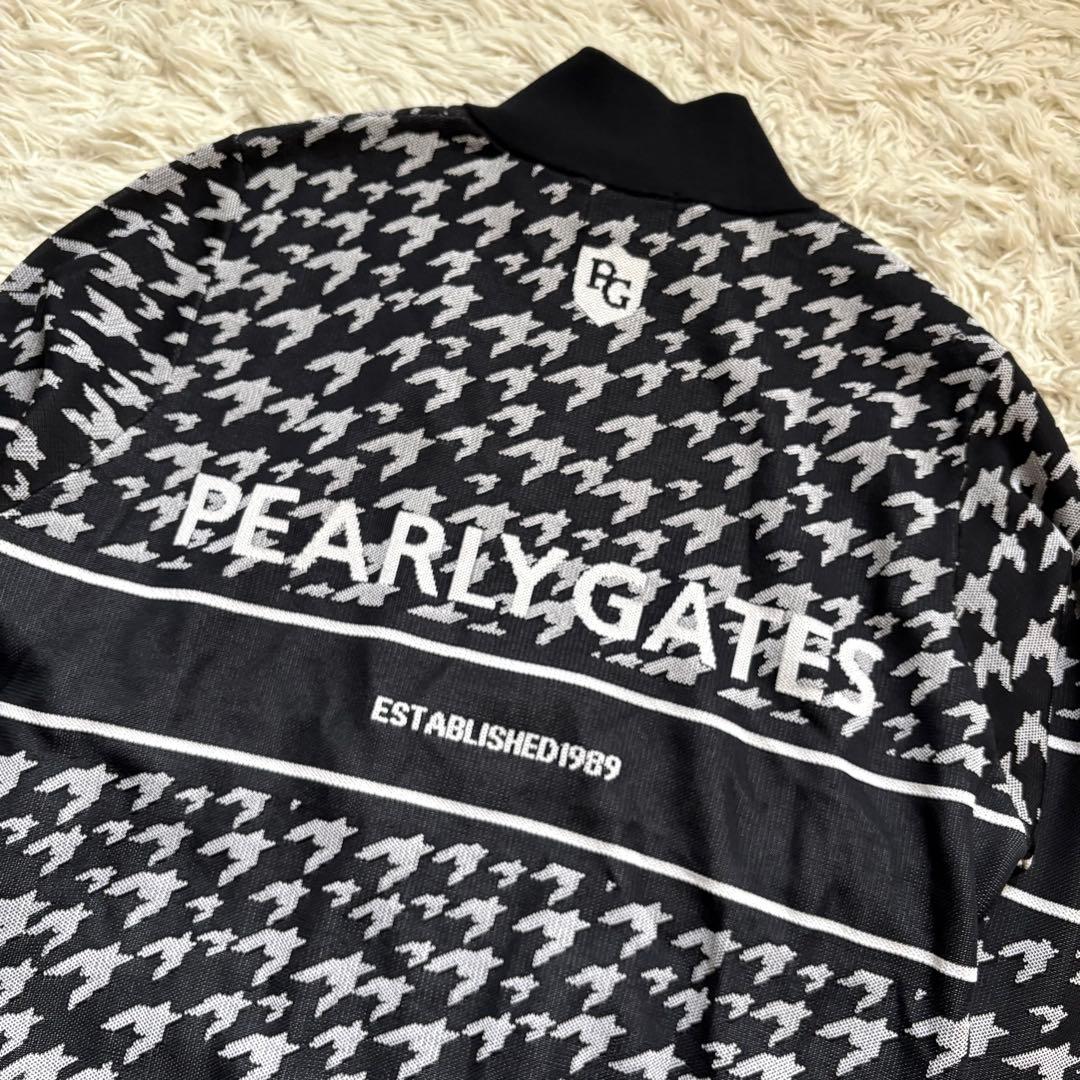 極美品　パーリーゲイツ　XL 光栓ポリエステル フルジップジャケット 千鳥柄