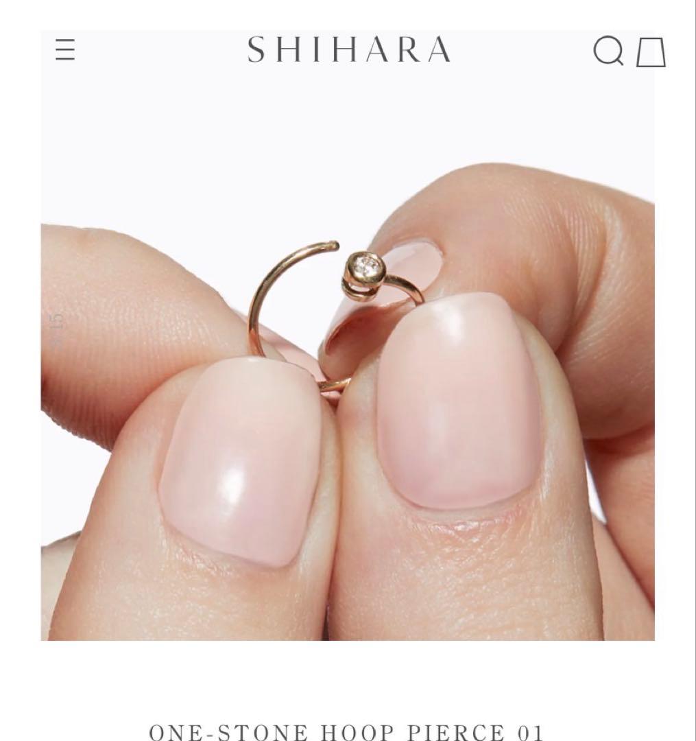 SHIHARA ピアス　ワンストーンフープピアス01