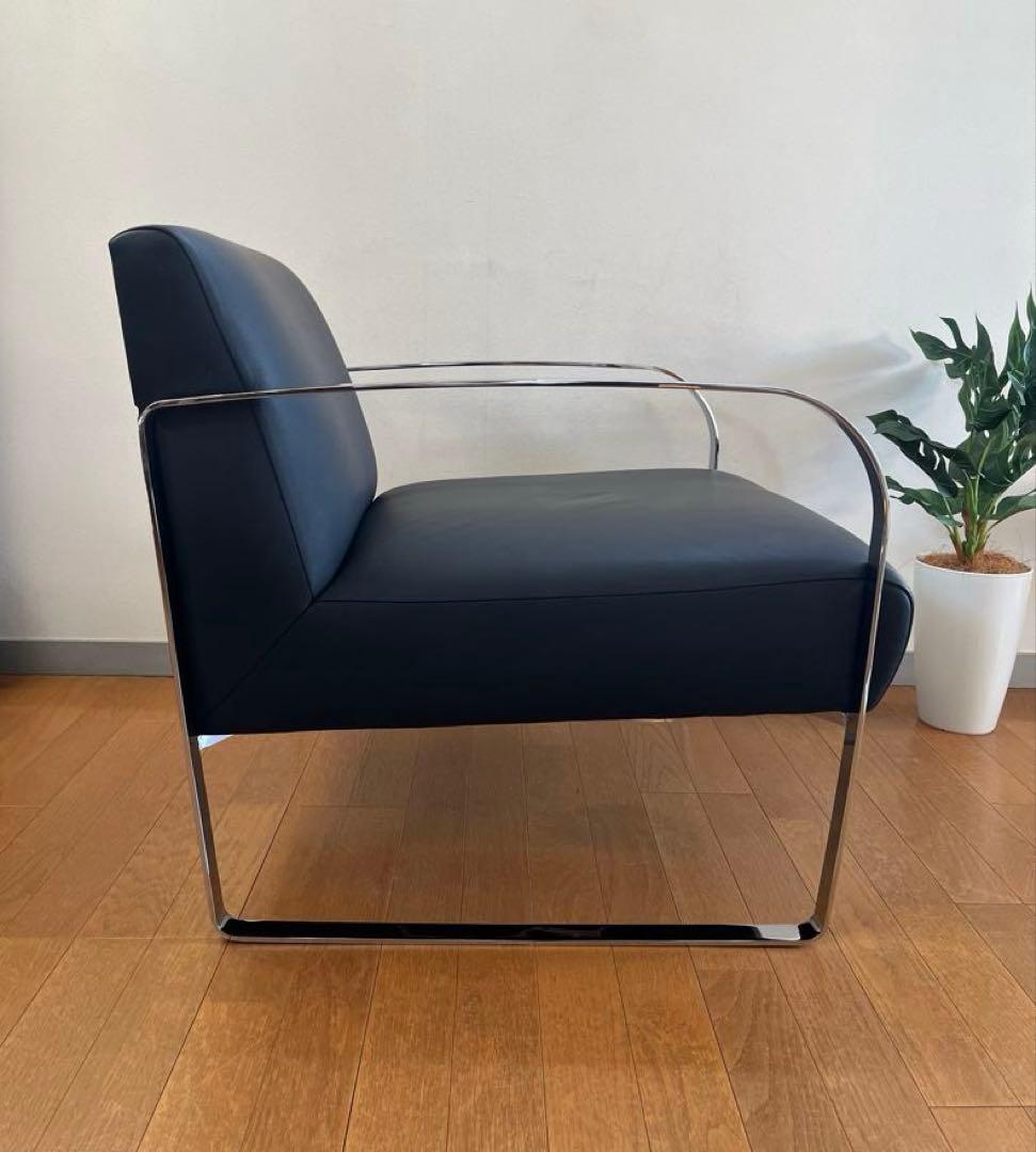 アメリカ　ラザール　本革ラウンジチェア　② ミッドセンチュリー　アールデコ　美品