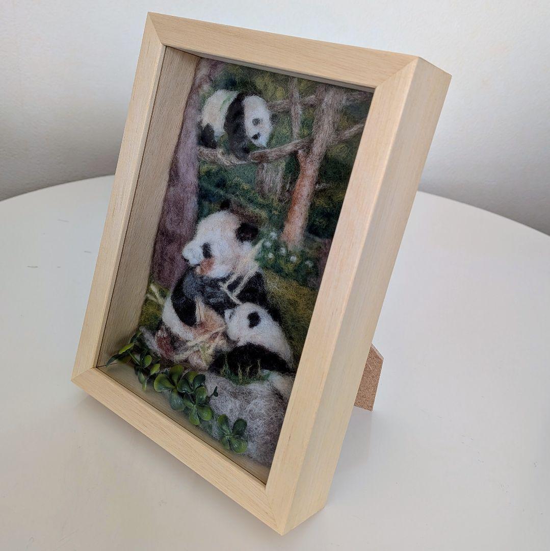 羊毛フェルト1/12③シンシン&シャオレイのフレーム