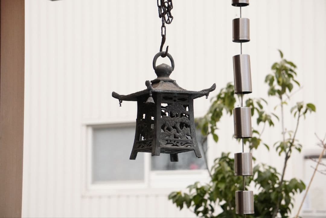 角*幸様 吊り灯籠　松竹梅　アンティーク　雑貨　骨董　吊灯籠　灯り　照明　庭　イ