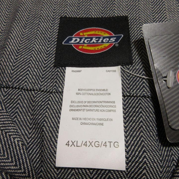 特大 4XL★ディッキーズ 48977 フィッシャーストライプ 長袖 ツナギ D