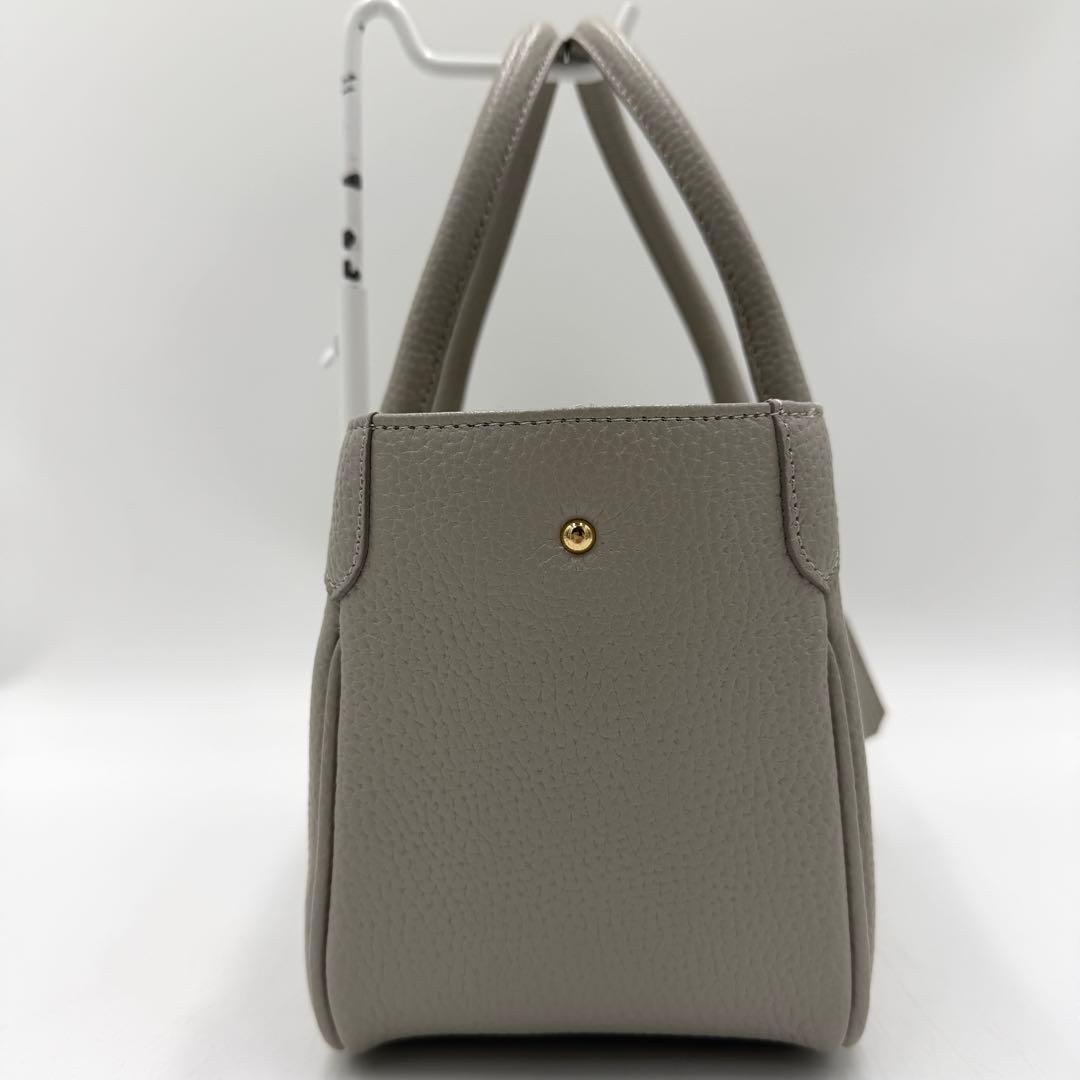 【美品】ADMJ ショルダーバッグ 2way ベーシック 牛革シュリンク グレー