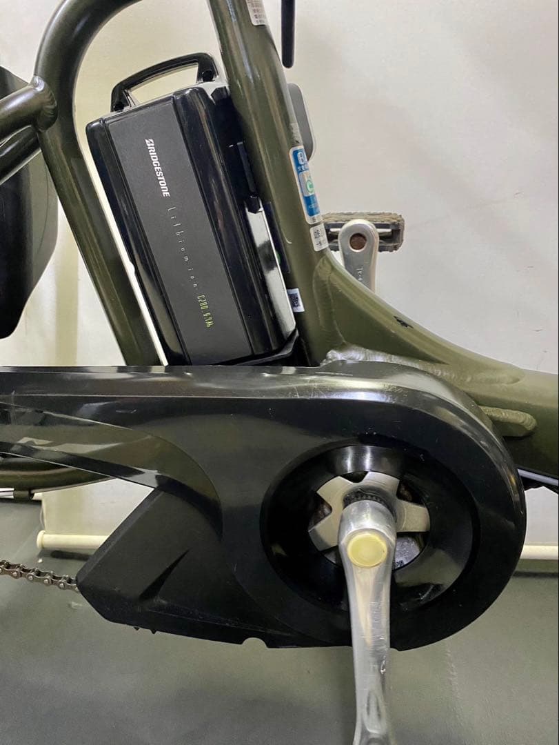 1年保証 新品部品多数使用　ブリヂストン　20インチ　カーキ　電動アシスト自転車