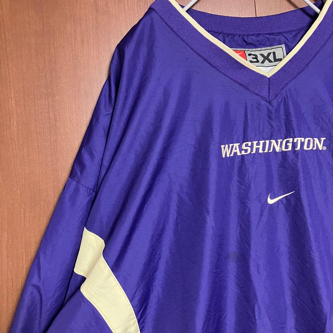 NIKE ナイキ　00s ナイロンプルオーバー　カレッジロゴ　刺繍　3XL