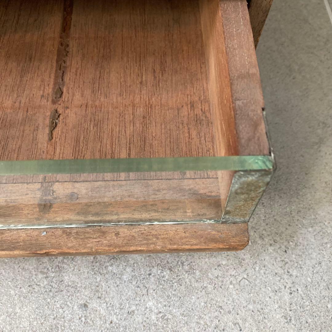 古家具 古道具 引き出し 前面ガラス 収納家具 ヴィンテージ家具