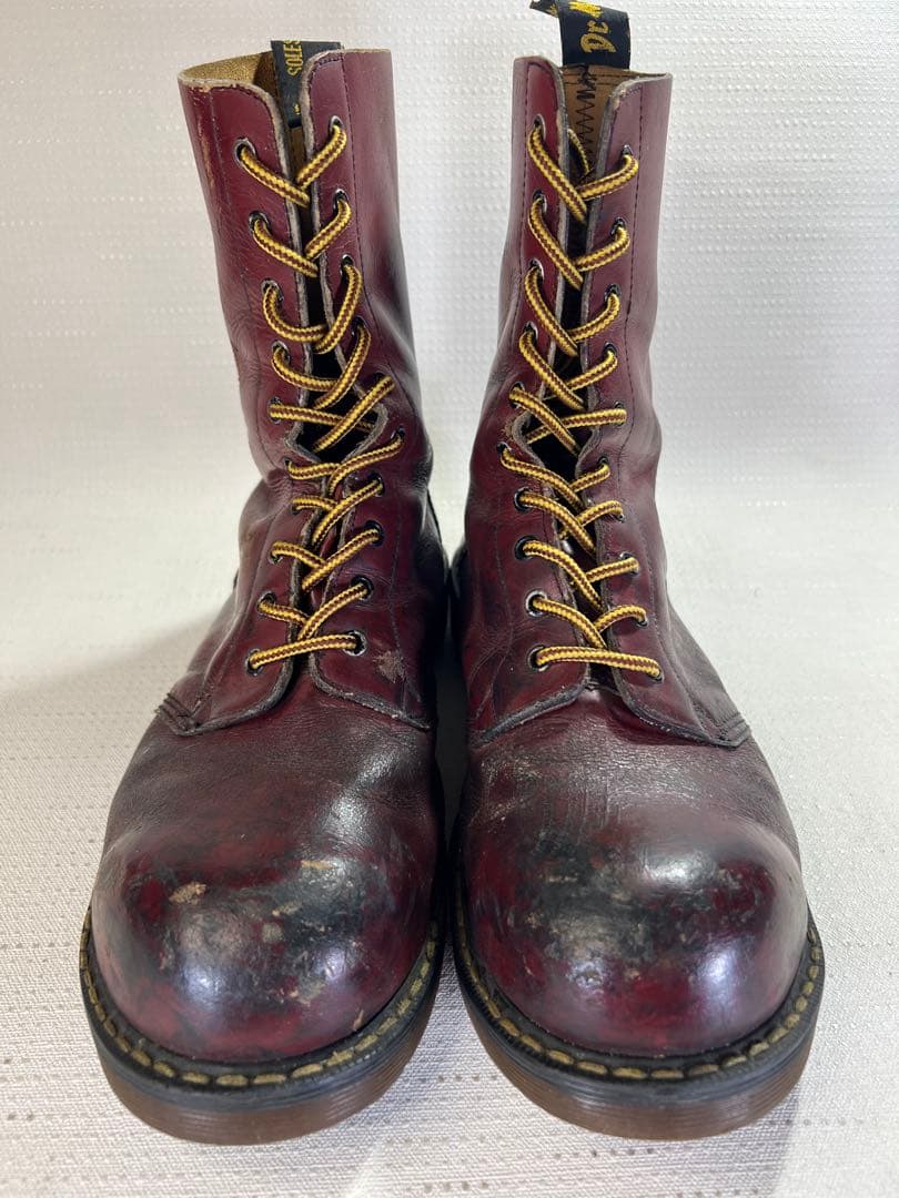 UK8_27cm Dr.Martens 10ホールブーツ スチールトゥ 英国製