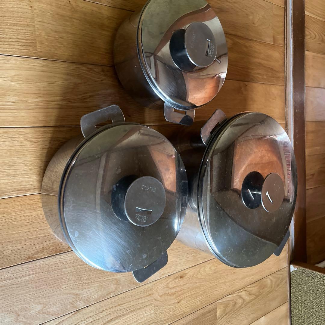 F*5様 クリステル　ステンレス製 両手鍋 3点セット