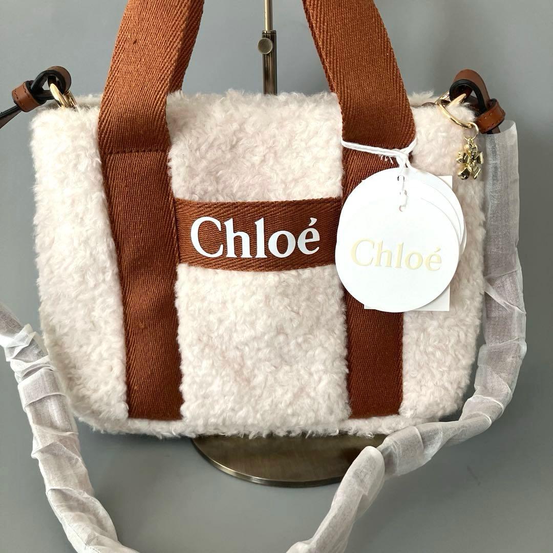 ◆新品未使用 Chloe クロエ ミニ ハンドバッグ ショルダーバッグ ボア