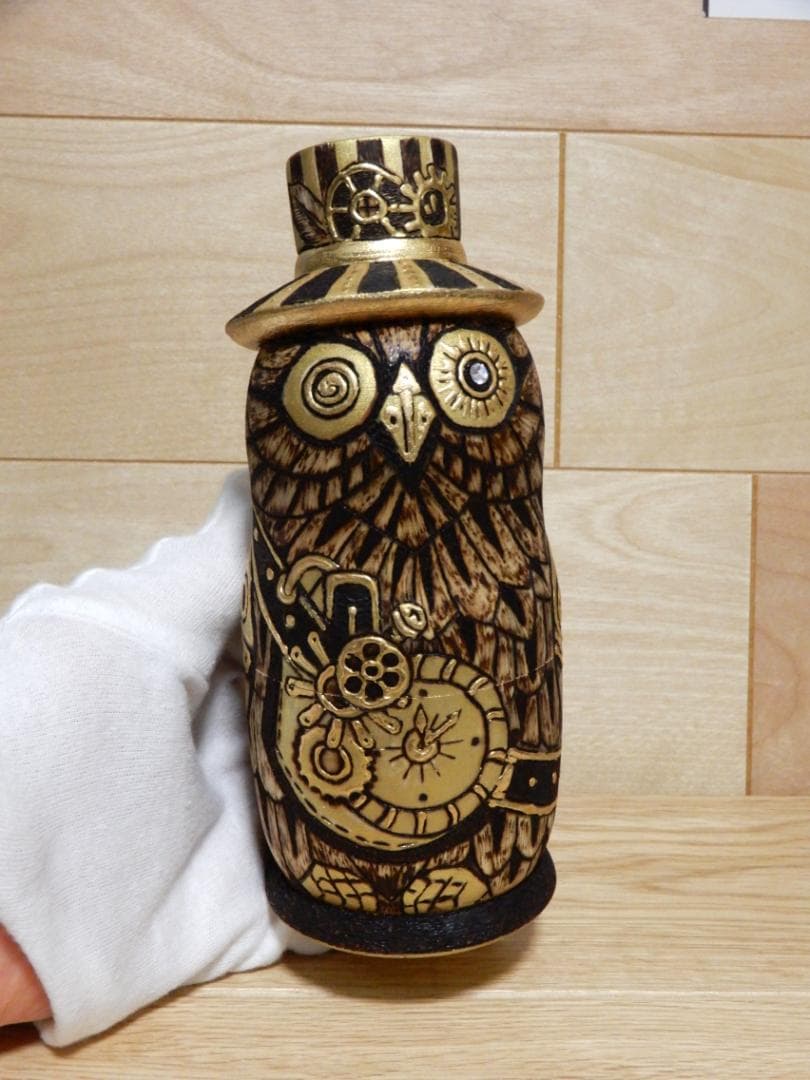 オクサナ・アキモワ　マトリョーシカ　スチームパンク風ふくろう梟フクロウ　作家もの