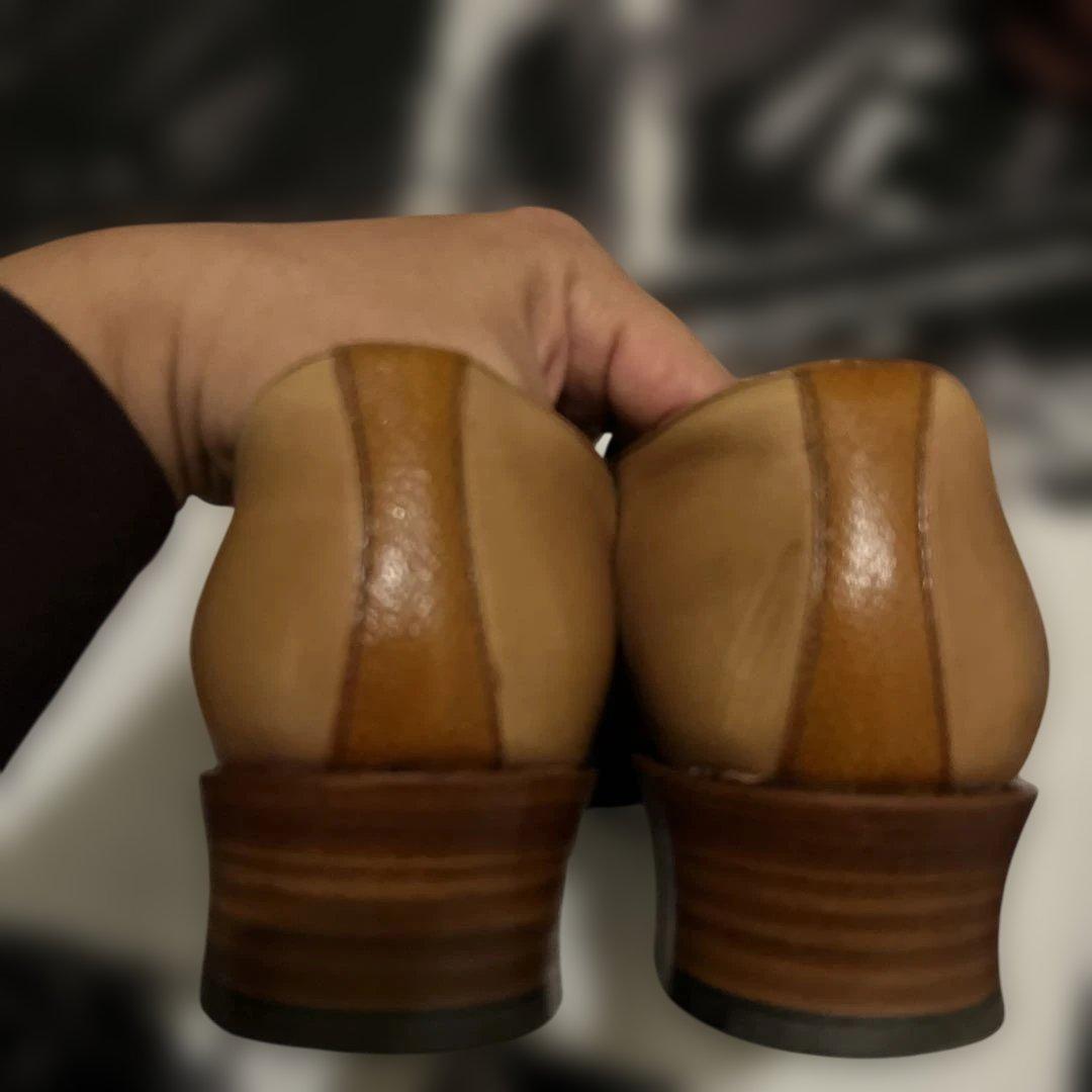 美品　ショセ　23.5cm サドルシューズ　PC-5076　キャメル×ブラウン