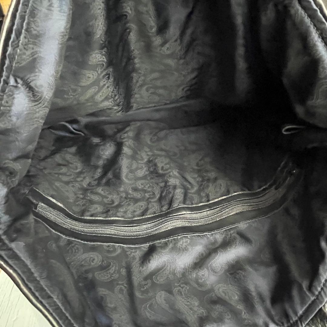 トートバッグ トート シンプル 本革 手作り クラフト 男女兼用　ブラック　一点