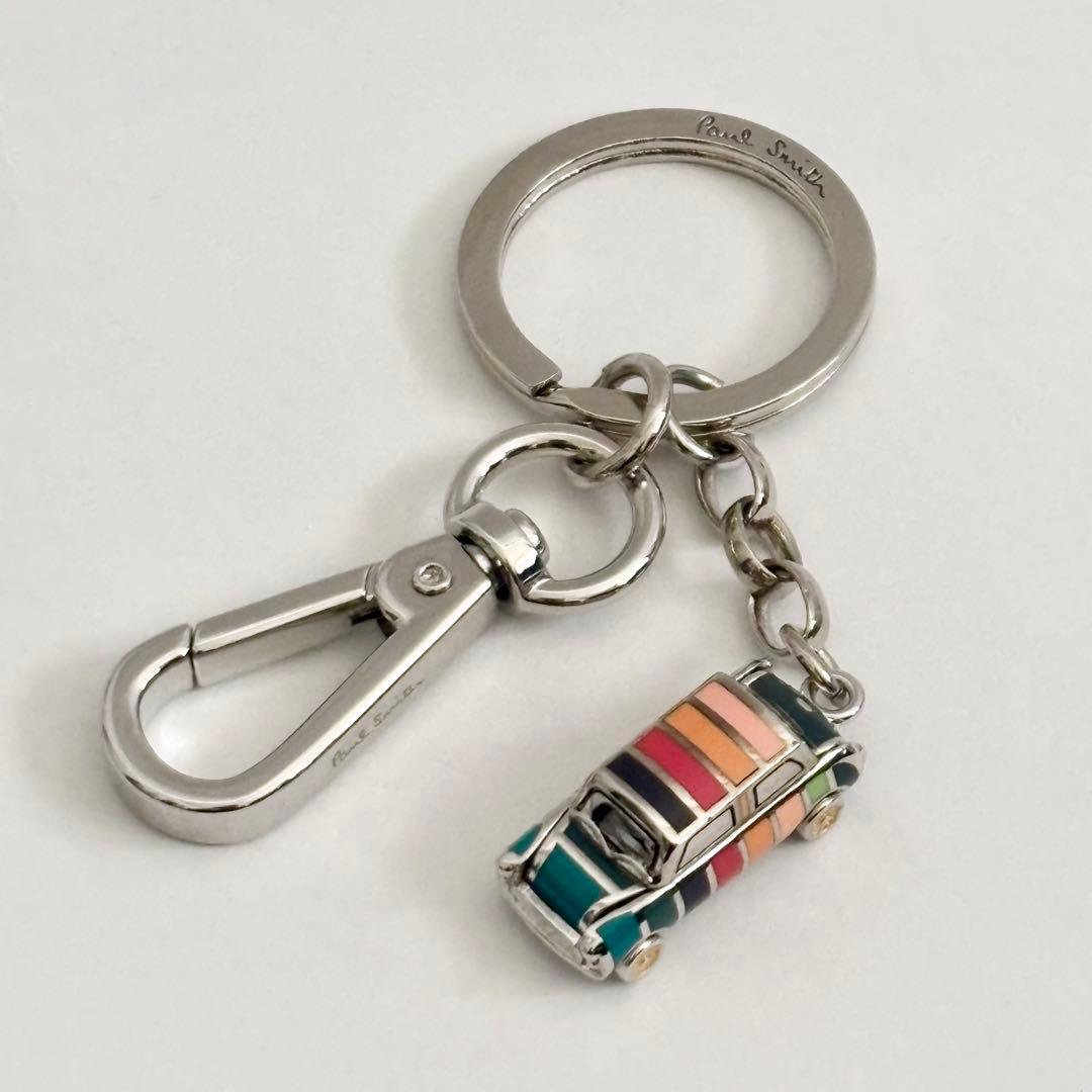 Paul Smith◆ミニクーパー◆キーリング・カラビナ◆ストライプ◆保存袋付き