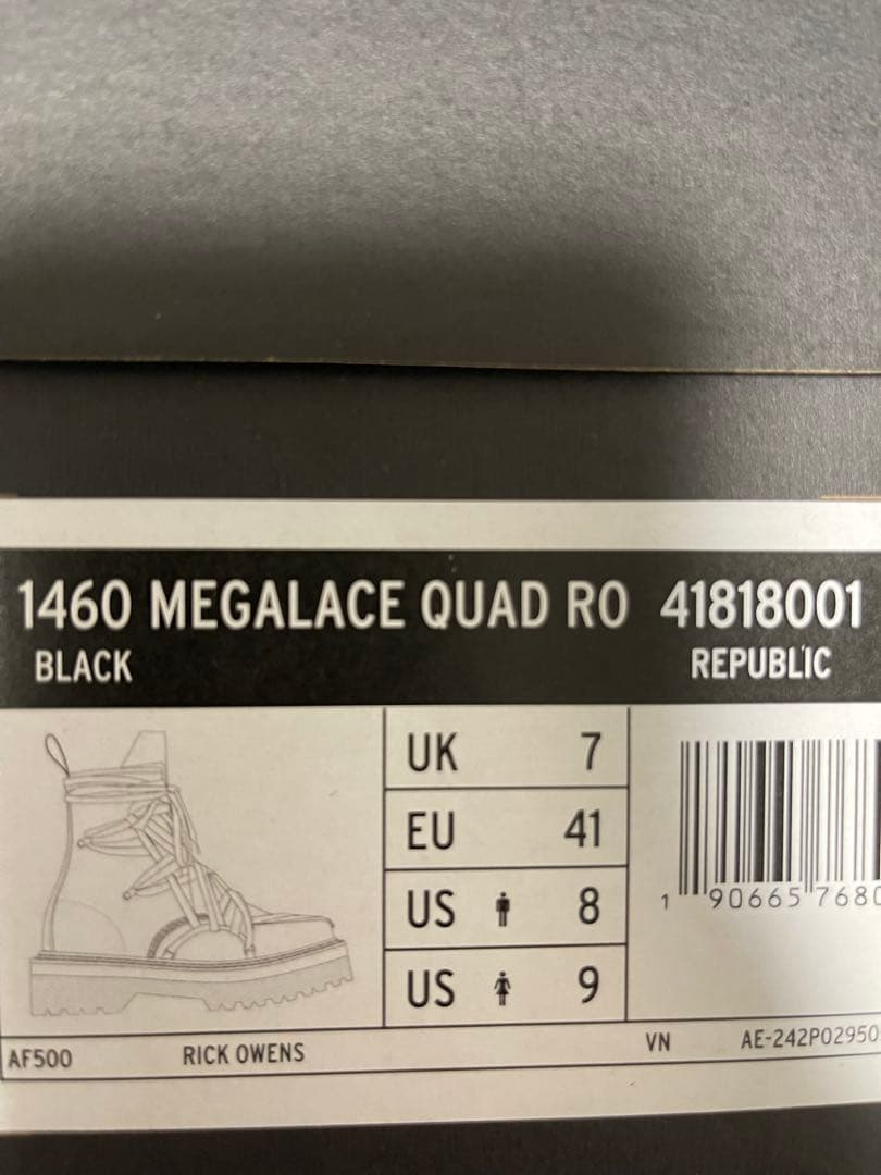 新品正規品【Rick Owens × Dr. Martens】MEGALACE