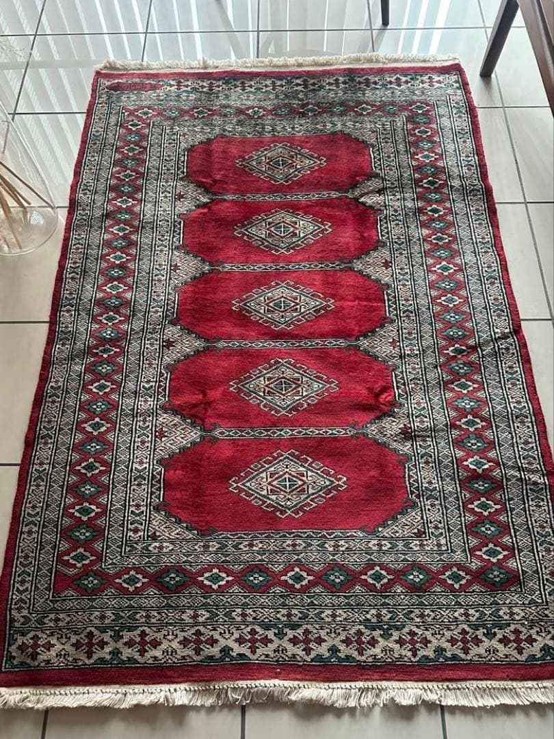 148×96 ヴィンテージラグ　手織ラグ