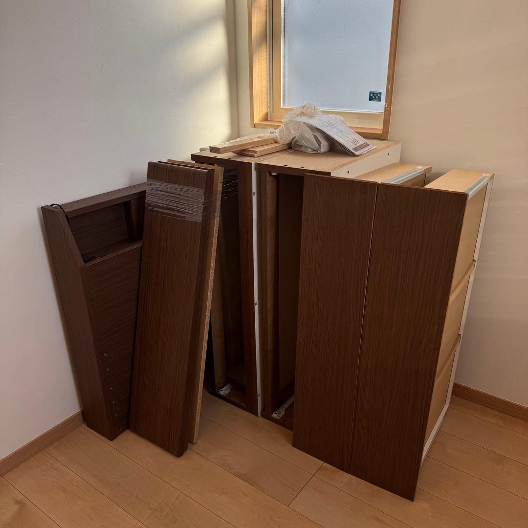 シングルベッドフレーム深型引き出し収納付き