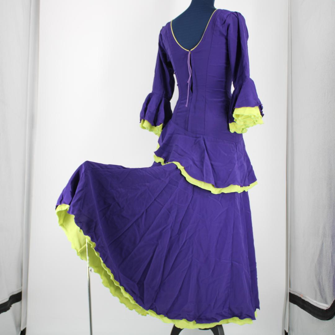【美品 フラメンコ衣装】パープル HERMOSA IBERIA ワンピース 紫