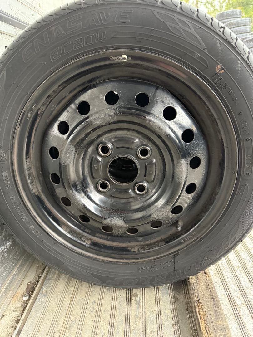 ケムンダンロップサマー155／65R14 75Sスチールホイールセット