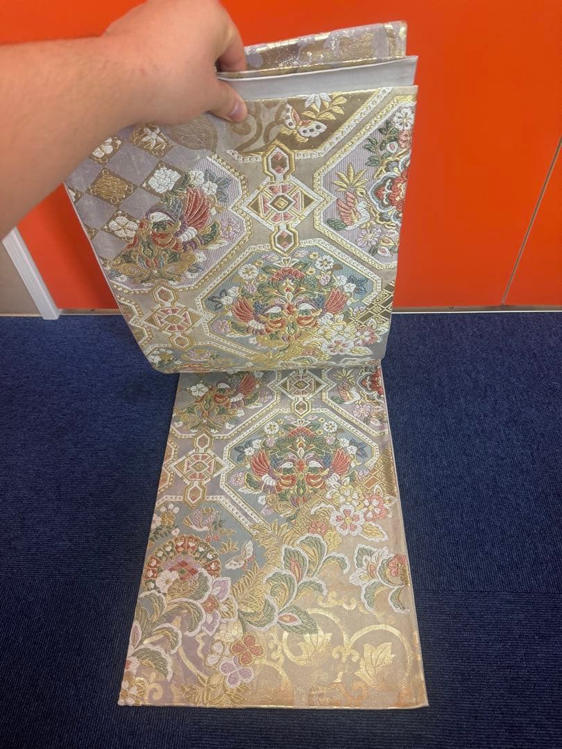 2657袋帯 古代彫金紋 西陣織 金糸　高級上質上品　約440cm 未使用