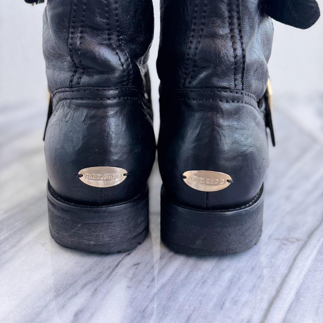 JIMMY CHOO ジミーチュウ　エンジニアブーツ ショートブーツ　黒　36