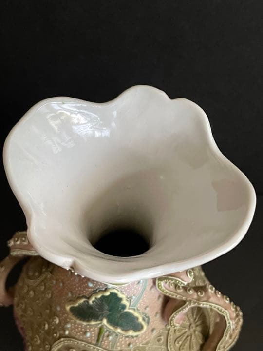 オールドノリタケ　盛り上げ花生