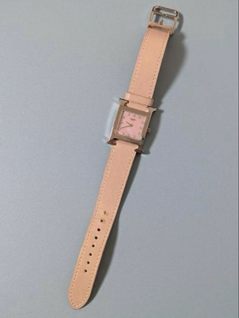 HERMES エルメス ピンク文字盤 時計