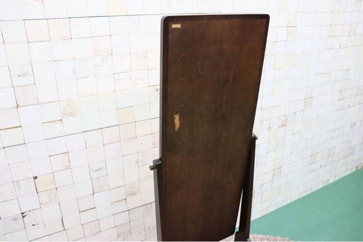 GMFN122○北海道民芸家具 ミラー 鏡 姿見 全身鏡 樺材 無垢材 和家具