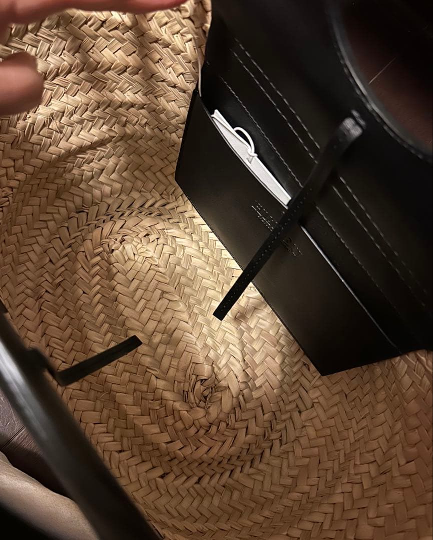 へリューストローとレザーのかごバッグ　未使用品