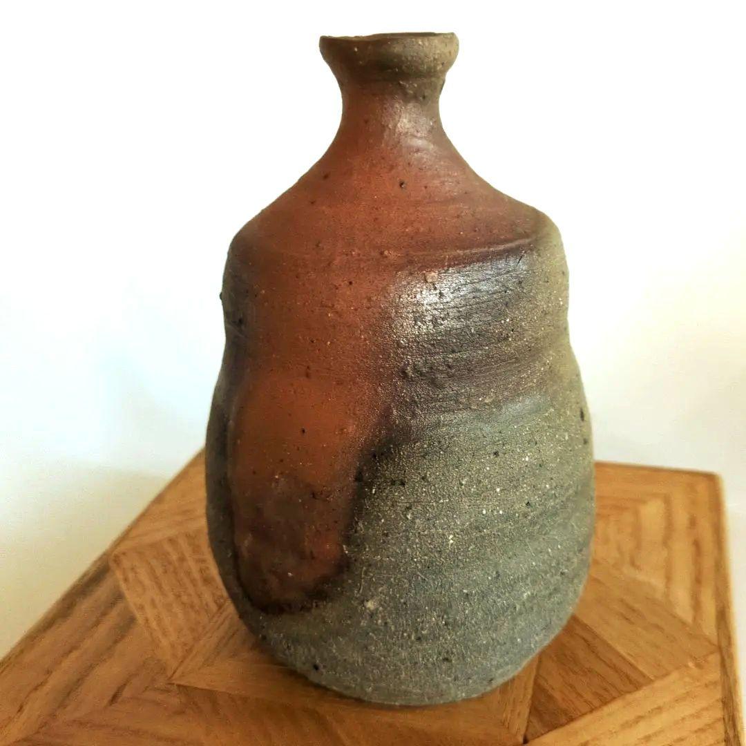 備前焼　中村六郎　窯変　徳利　酒器　共箱　美品