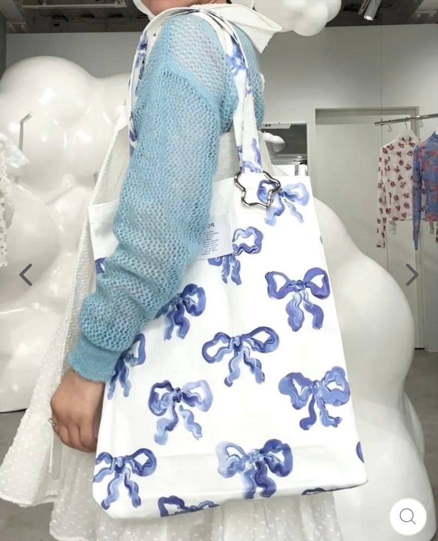 やさん専用⭐︎新品未使用Poppy 青いリボン トートバッグ