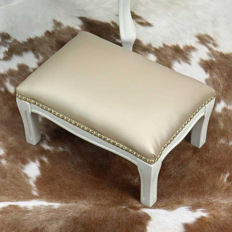 イタリア フットスツール 猫脚 合皮 レザー 補助椅子 玄関用 完成品