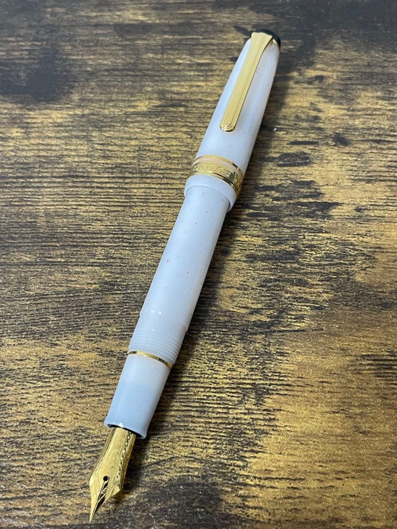 試筆のみ　四季織　雪椿　万年筆　MF セーラー　万年筆　コンバーター＆ケース付き