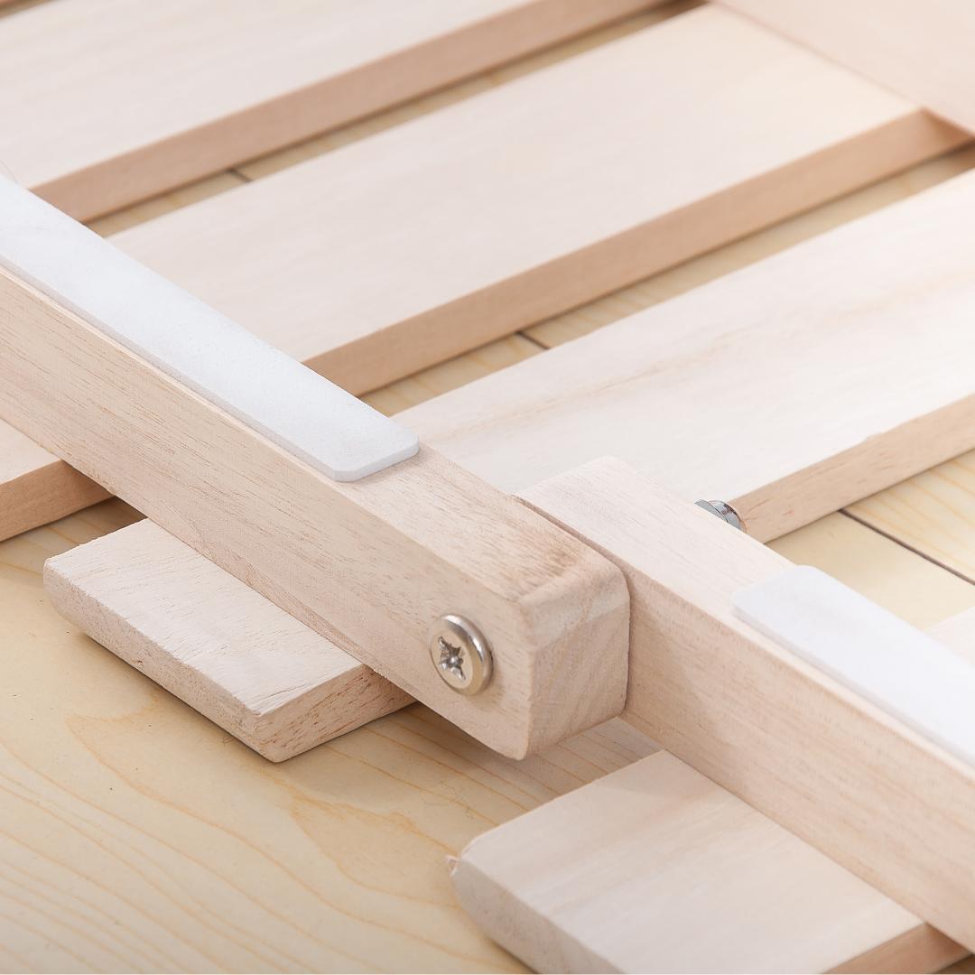 すのこベッド　折りたたみ　天然桐二つ折りベッドフレーム　木製ダブル2折桐木床 D