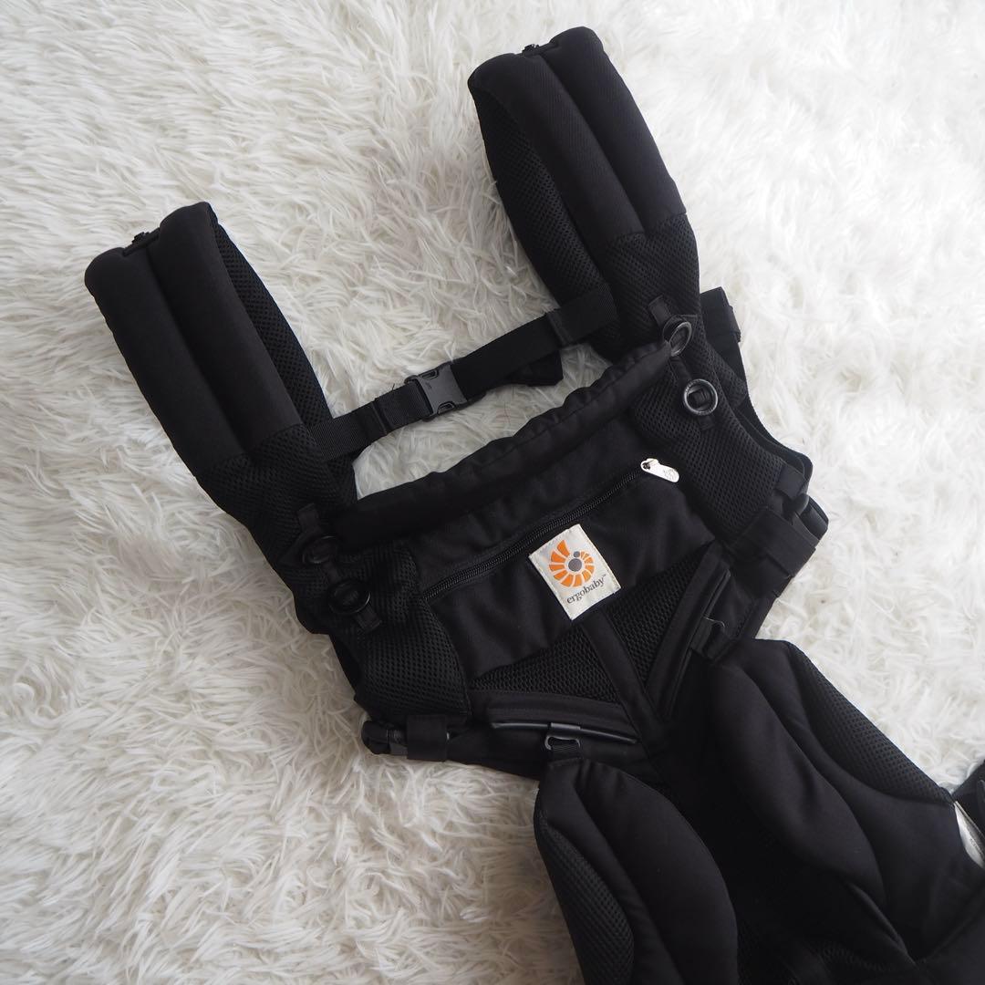 美品 エルゴ オムニ360 クールエア 抱っこ紐 新生児 前向き 黒