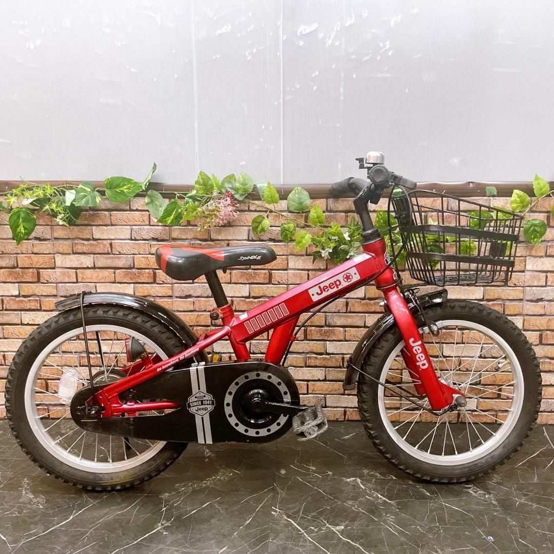 引き取り価格 【54】子供車 Jeep レッド 16インチ シングル