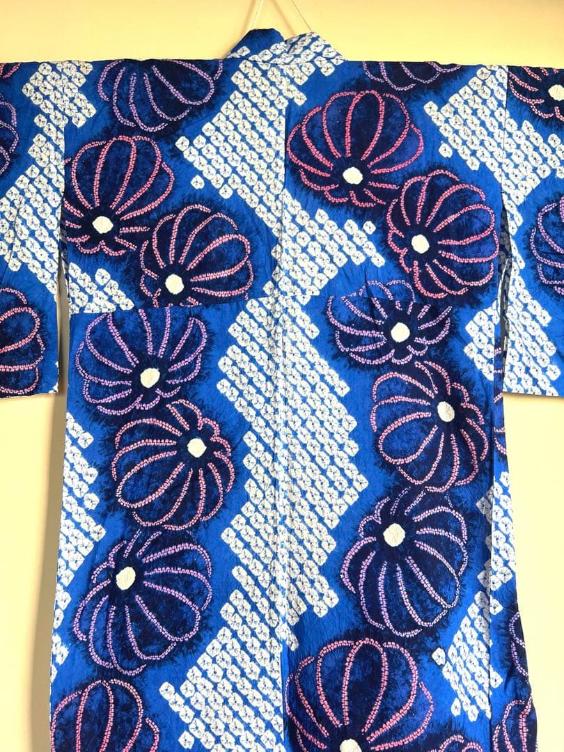 【新品未使用】有松絞り浴衣　水色　しつけ糸付き