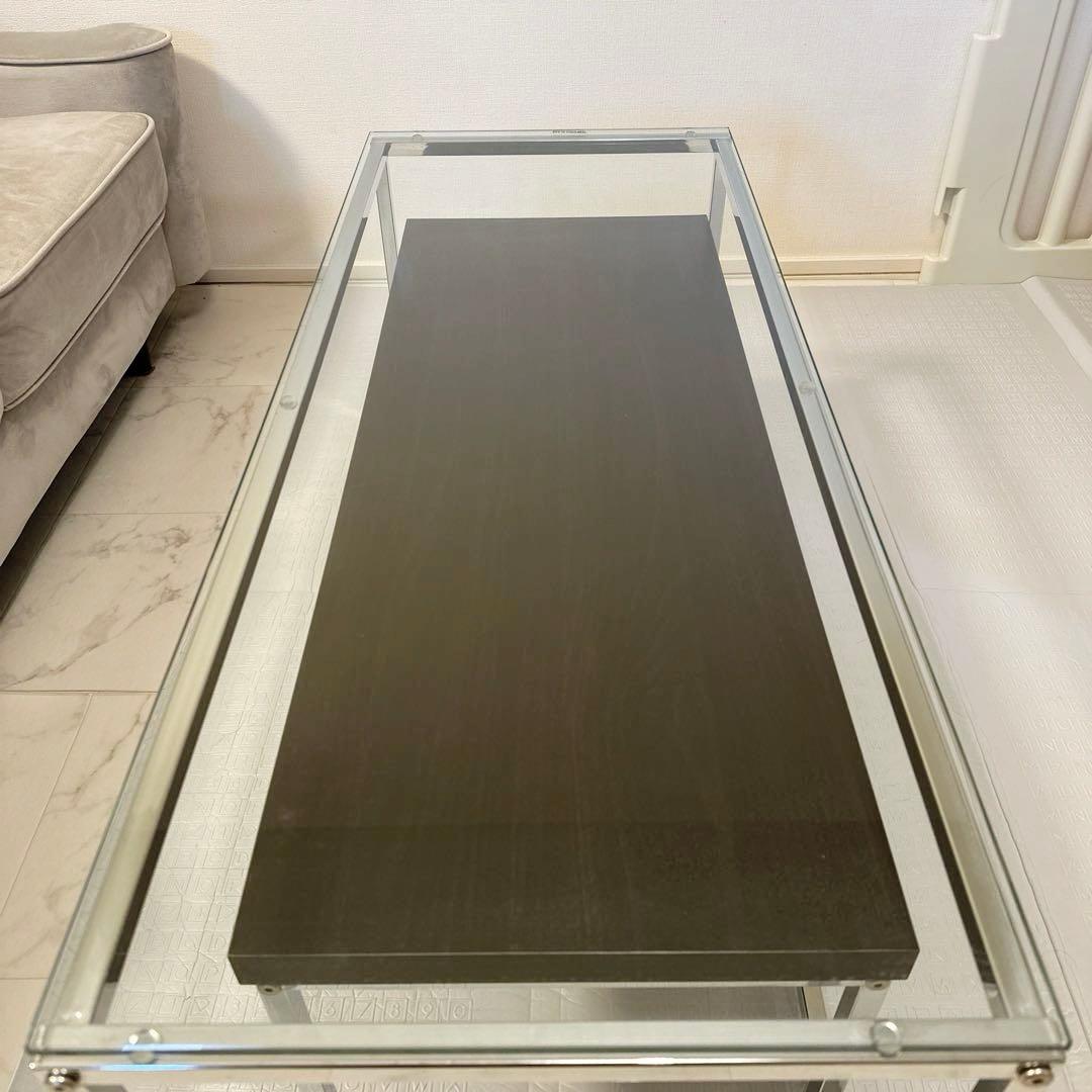 ガラステーブル ローテーブル 角型 2点セット