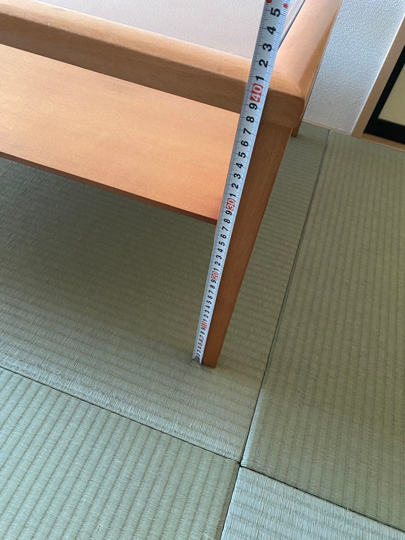 ナチュラルウッド センターテーブル ガラストップ