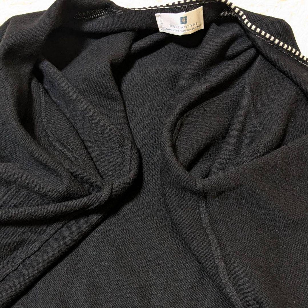 バランタイン カーディガン 金ボタン メリノウール ブラック 2XL