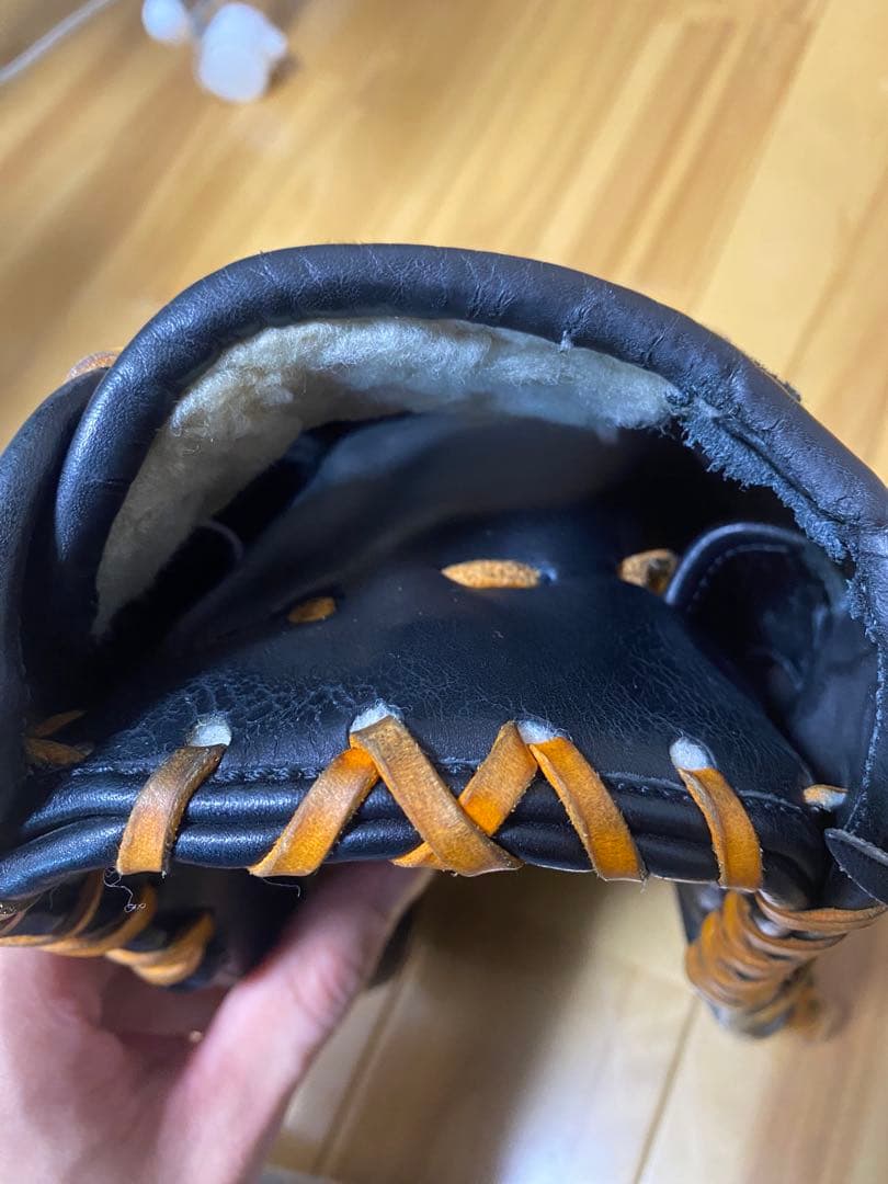 久保田スラッガー外野手用 軟式グローブ 黒/オレンジ