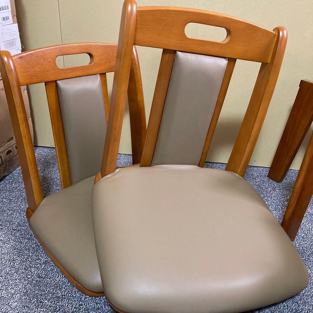 天然木ダイニング回転チェア 2脚組 幅44奥行47.5高さ78.5cm