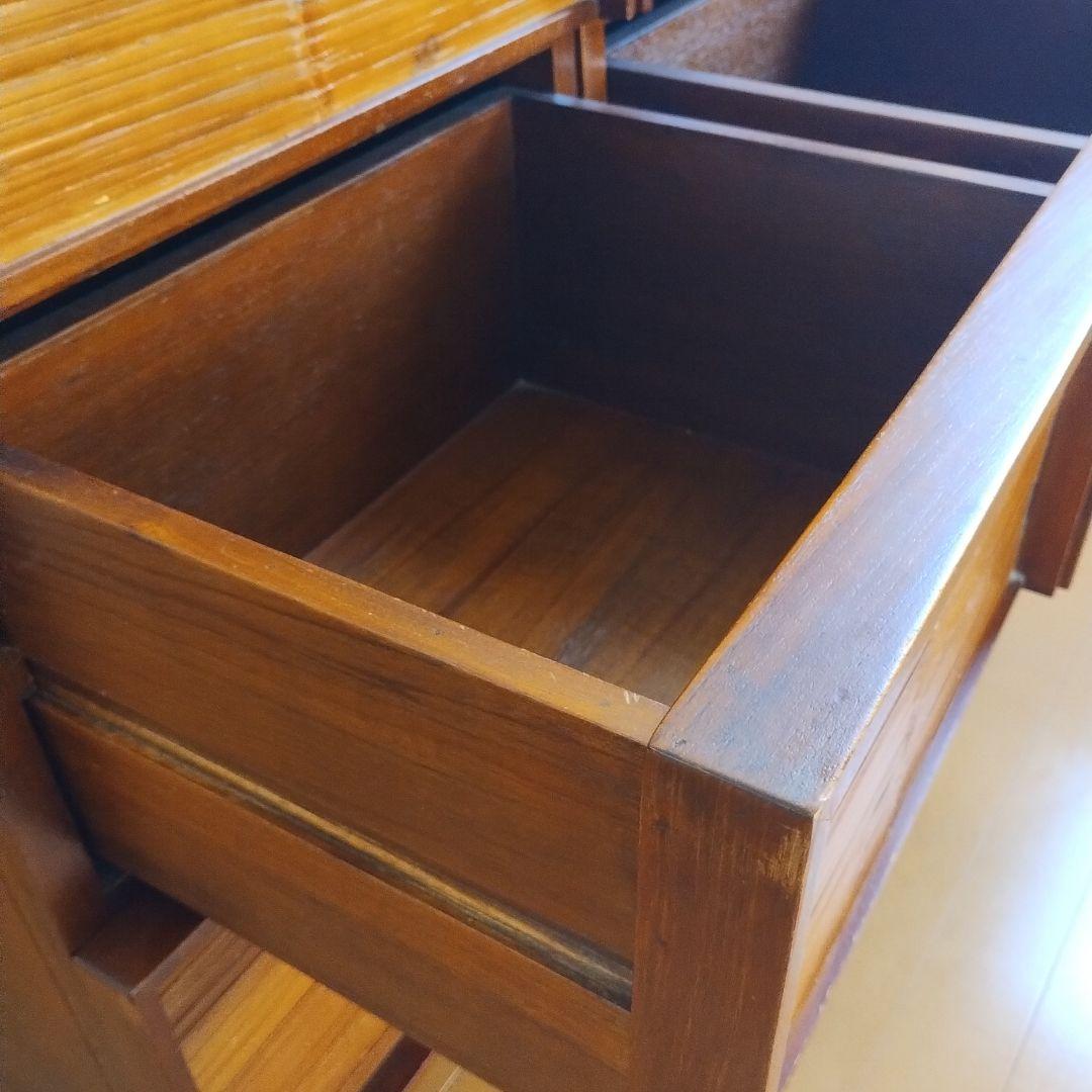 天然木チェスト 4段 ダークブラウン