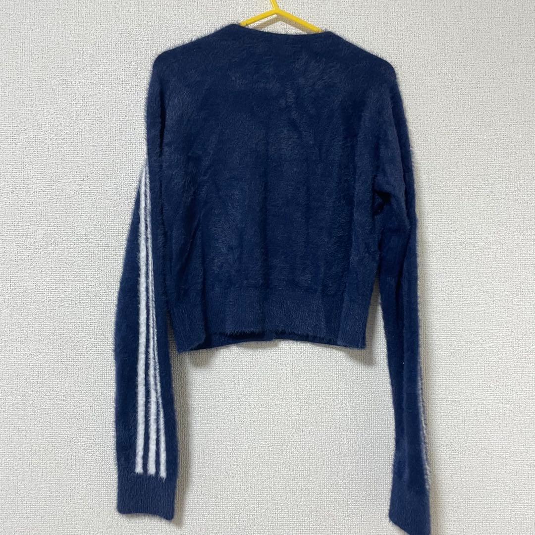 adidas フラッフィーニットカーディガン ネイビー XSサイズ りなてぃ
