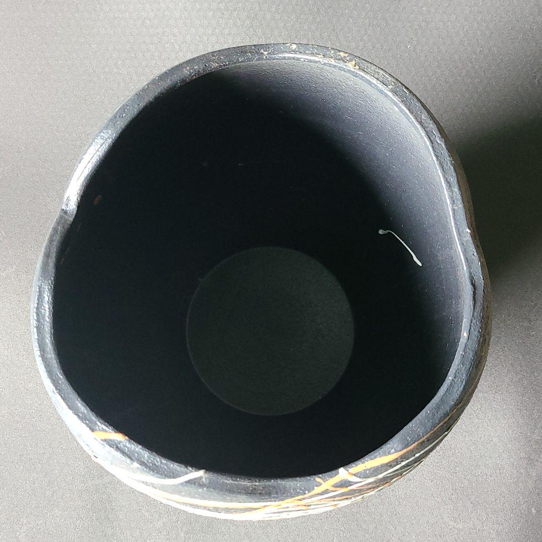 信楽焼傘立てイッチン掛け 高さ３８cm