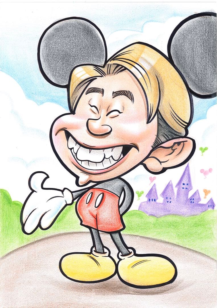 世界で1枚の手描きのオーダーメイド似顔絵★衣装アレンジok★乗り物アレンジok