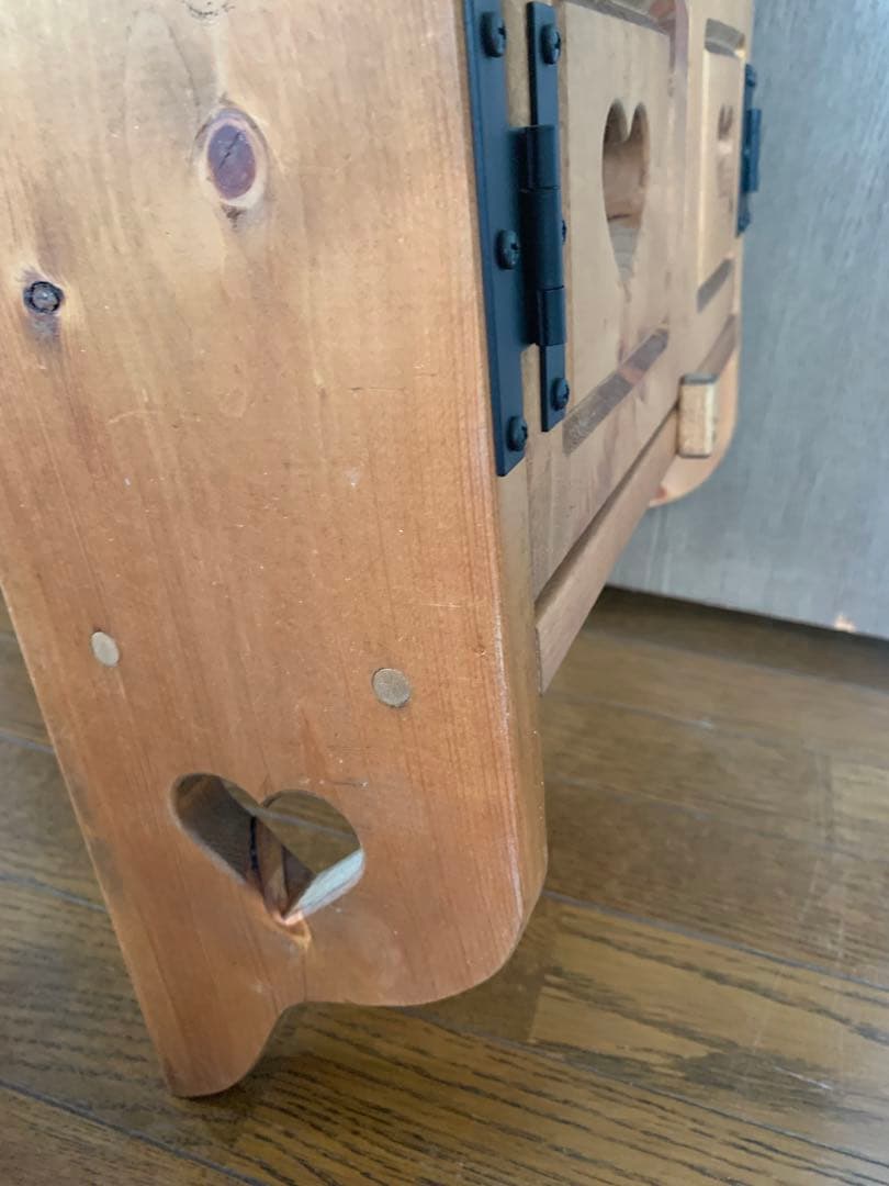 カントリー家具　木製　ハートくり抜き　棚　ラック　シェルフ