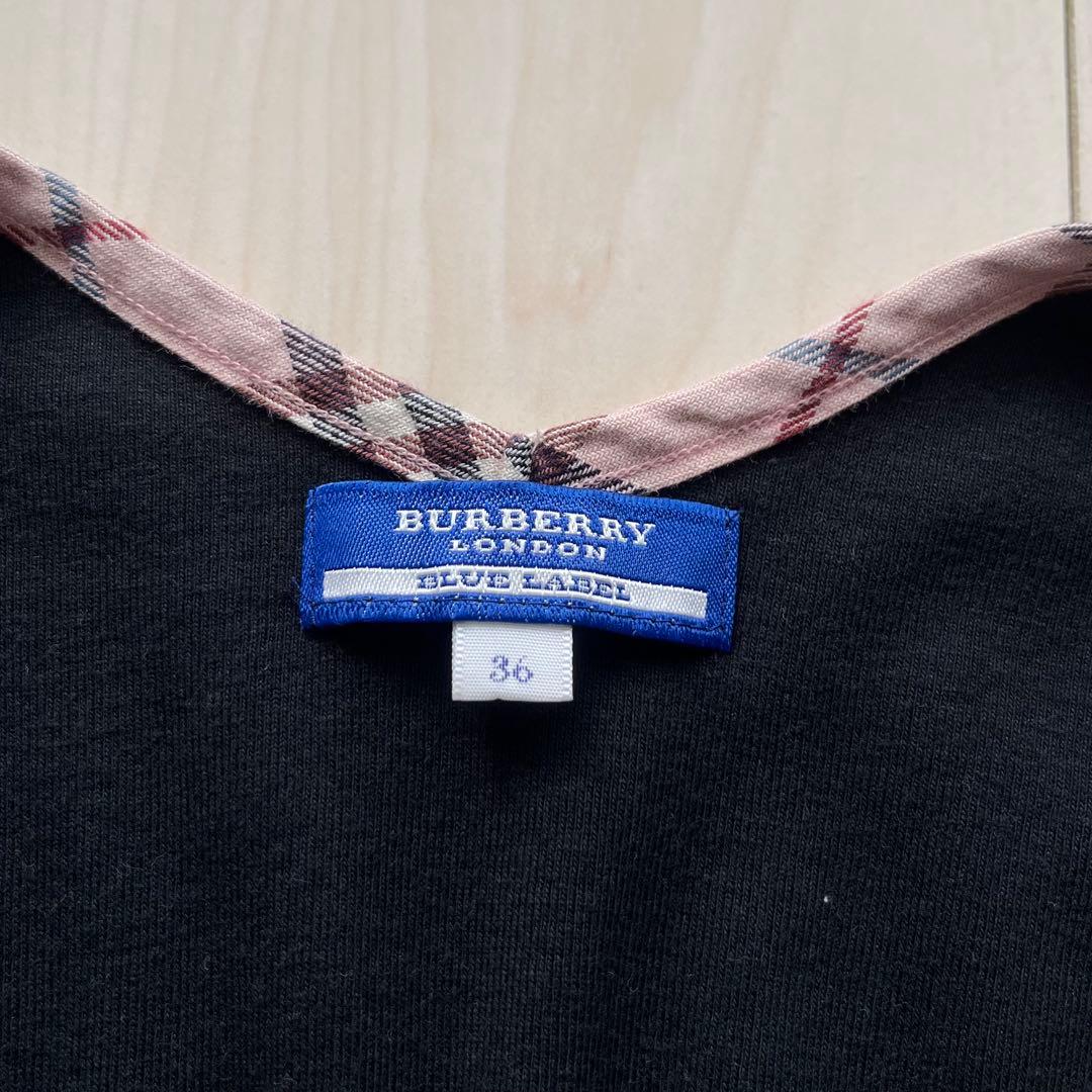Y2K バーバリーブルーレーベル キャミソール リボン チェック 36