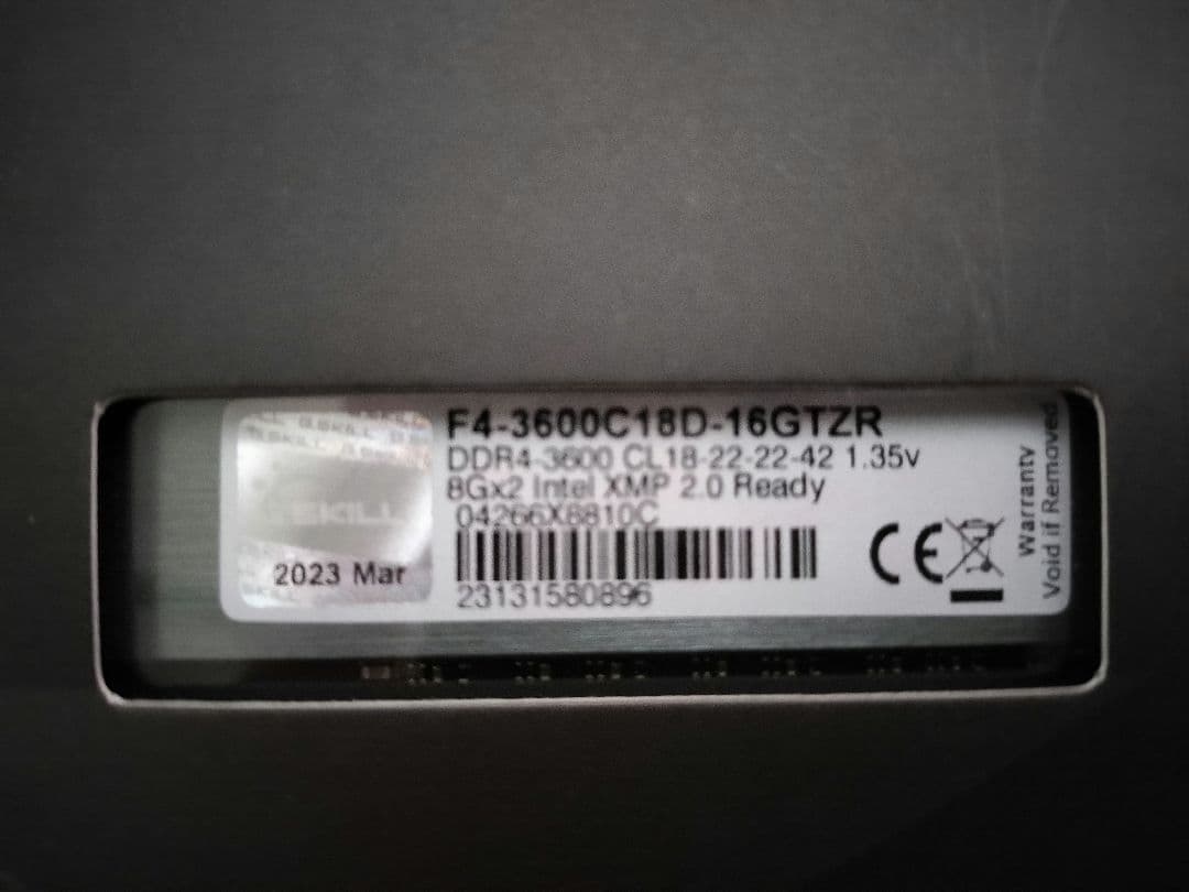 Ｇ.SKILL DDR4 3600MHz 16GB 8GB×2 新品未開封